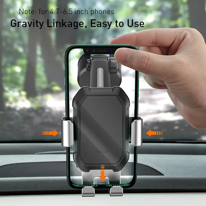 Baseus Gravity Car Phone Holder Suction Cup Adjustable Holder Stand in Car GPS Mount for Iphone 13 12 Pro Xiaomi POCO