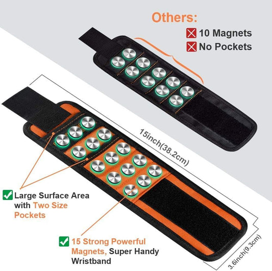 Gifts for Men Christmas Stocking Stuffers - Magnetic Wristband Magnet Tool Wrist Gifts for Dad, Magnetic Wristband for Holding Screws Birthday Gifts for Men, Cool Gadgets for Men Him Women Husband